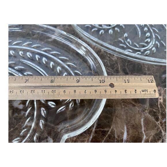 Pressed Glass Federal Glass Homestead Wheat Pattern Snack Set $/Set EUC Vintage - Picture 4 of 9